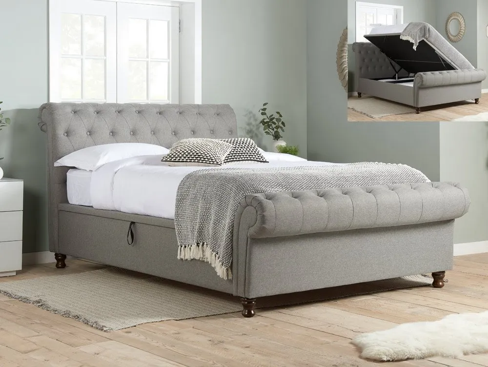 Birlea Furniture & Beds Birlea Castello 6ft Super King Size Grey Fabric Ottoman Bed Frame