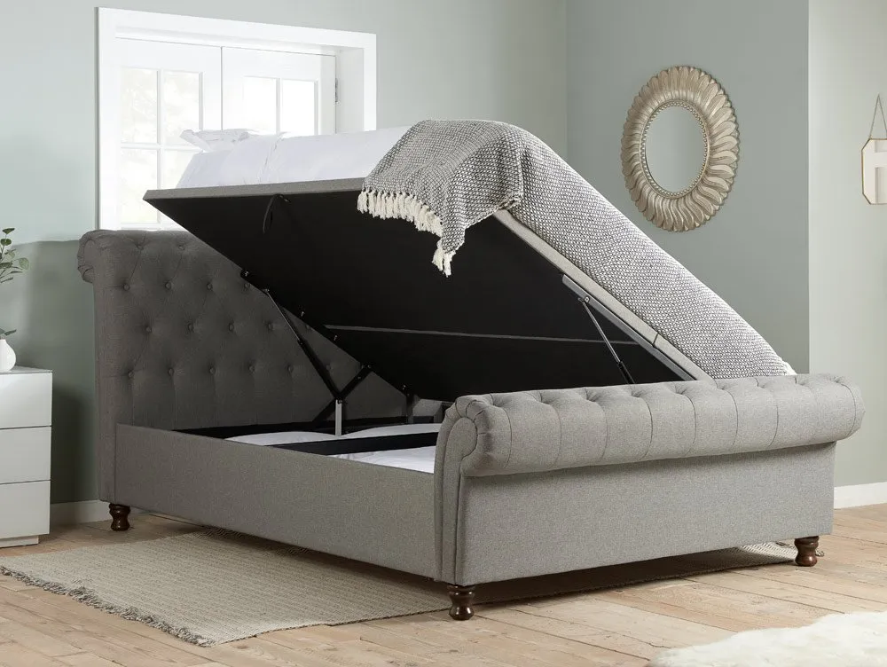 Birlea Furniture & Beds Birlea Castello 6ft Super King Size Grey Fabric Ottoman Bed Frame