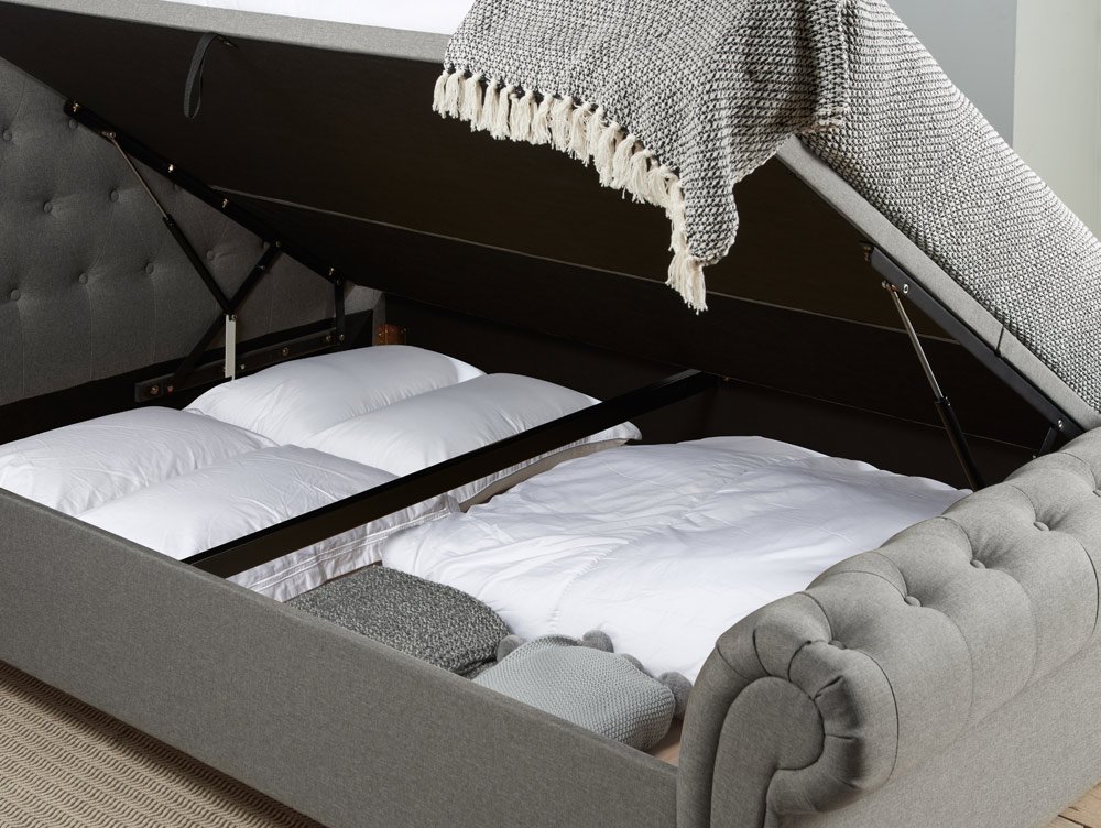 Birlea Birlea Castello 6ft Super King Size Grey Upholstered Fabric Ottoman Bed Frame
