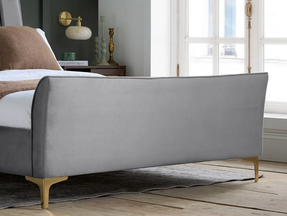 Birlea Birlea Clover Grey Velvet Fabric Bed Frame