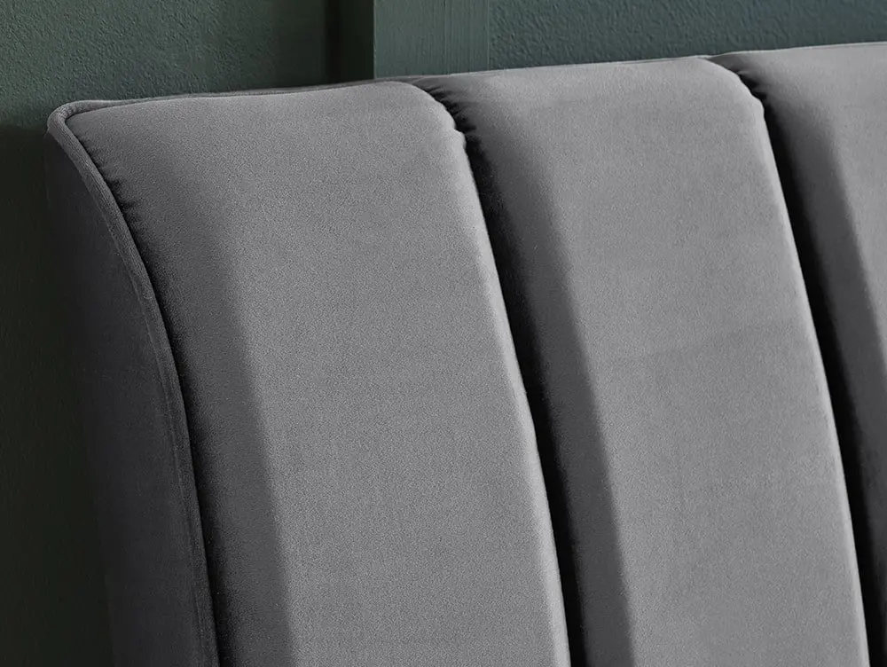 Birlea Birlea Clover Grey Velvet Fabric Bed Frame