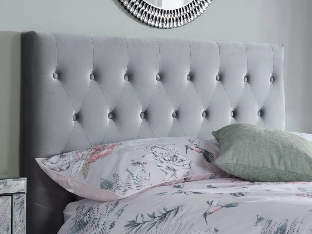 Birlea Furniture & Beds Birlea Cologne 4ft6 Double Grey Fabric Bed Frame