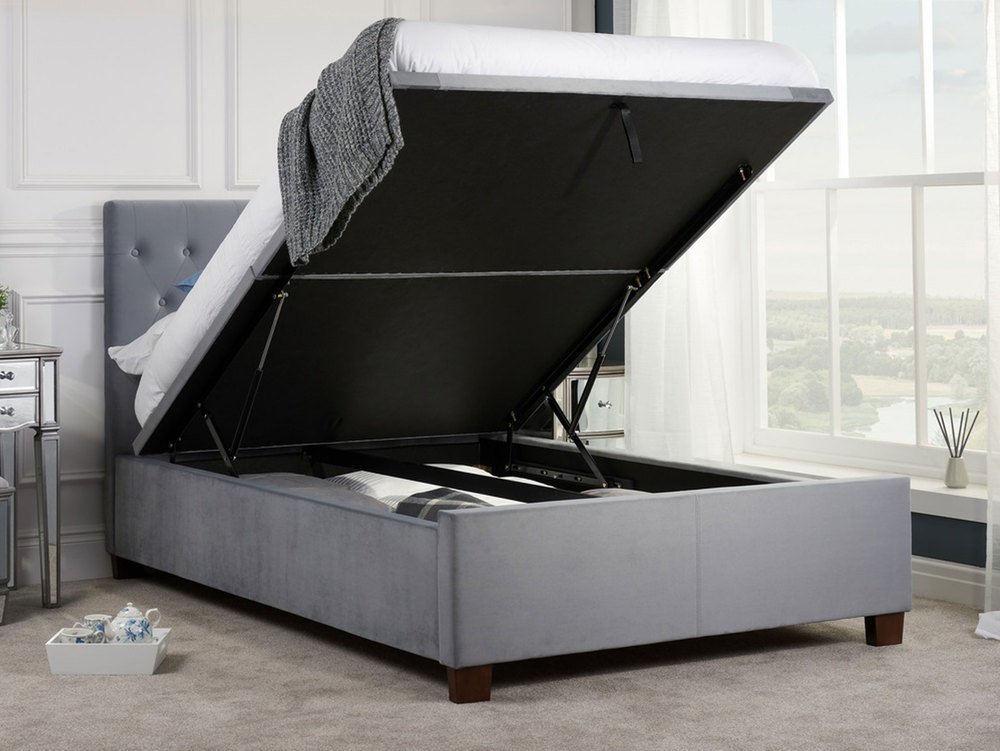 Birlea Birlea Cologne 4ft6 Double Grey Upholstered Fabric Ottoman Bed Frame