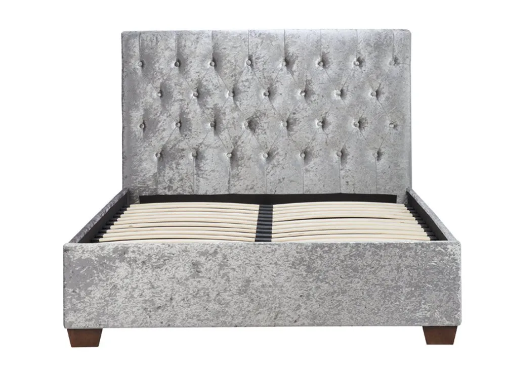 Birlea Furniture & Beds Birlea Cologne 4ft6 Double Steel Crushed Velvet Glitz Fabric Bed Frame