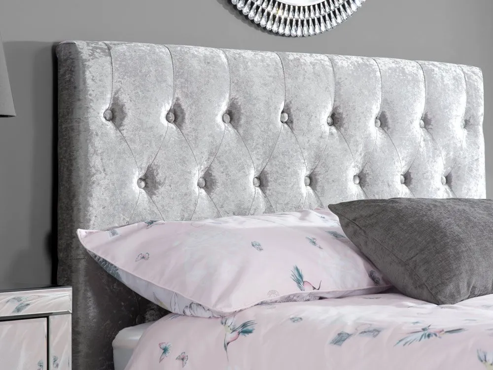 Birlea Furniture & Beds Birlea Cologne 5ft King Size Steel Crushed Velvet Glitz Fabric Bed Frame