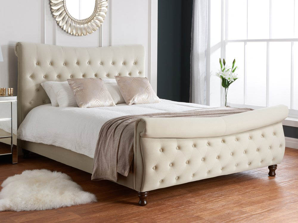 Birlea Birlea Copenhagen 5ft King Size Stone Upholstered Fabric Bed Frame