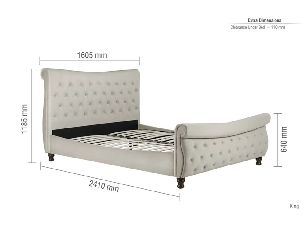 Birlea Birlea Copenhagen Stone Fabric Bed Frame