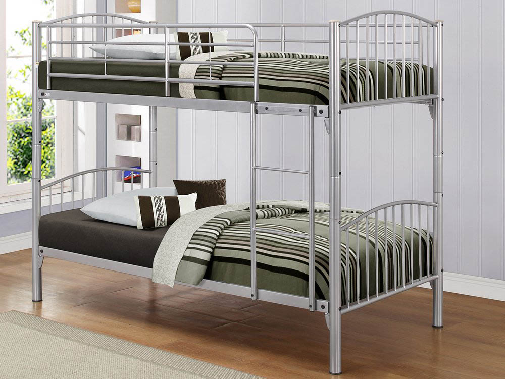 Birlea Birlea Corfu Silver Metal Bunk Bed Frame