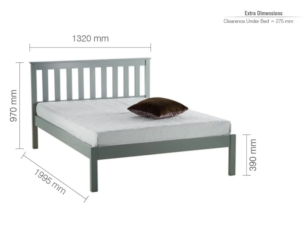 Birlea Furniture & Beds Birlea Denver 4ft Small Double Grey Wooden Bed Frame