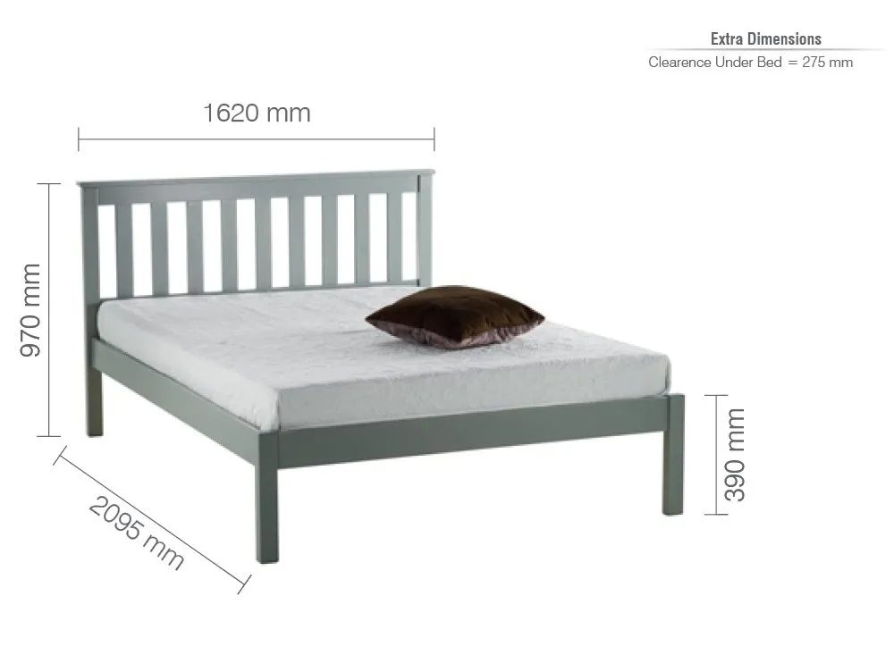 Birlea Furniture & Beds Birlea Denver 5ft King Size Grey Wooden Bed Frame