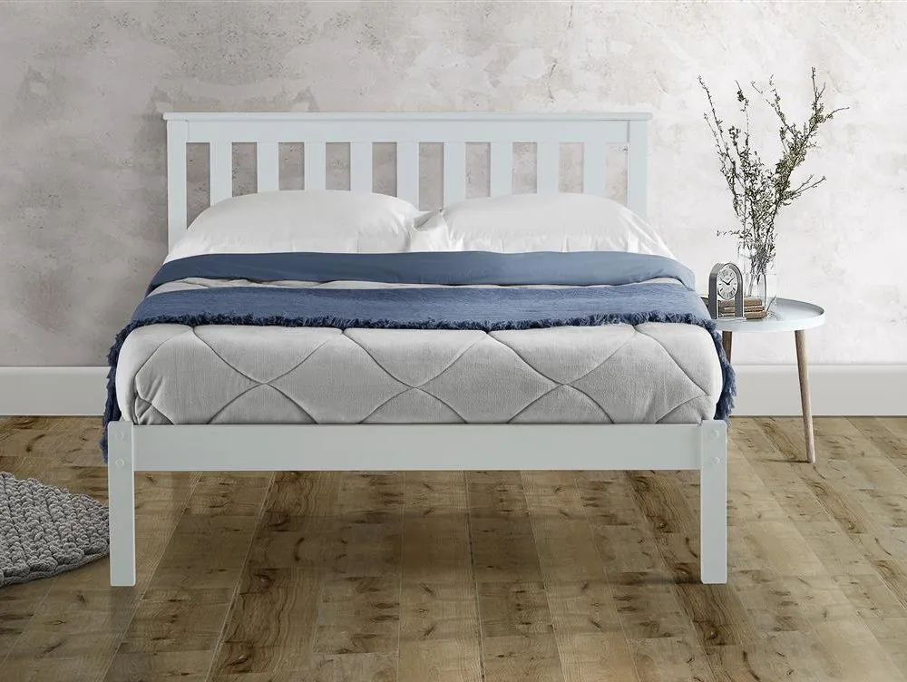 4ft white wooden bed with mattress