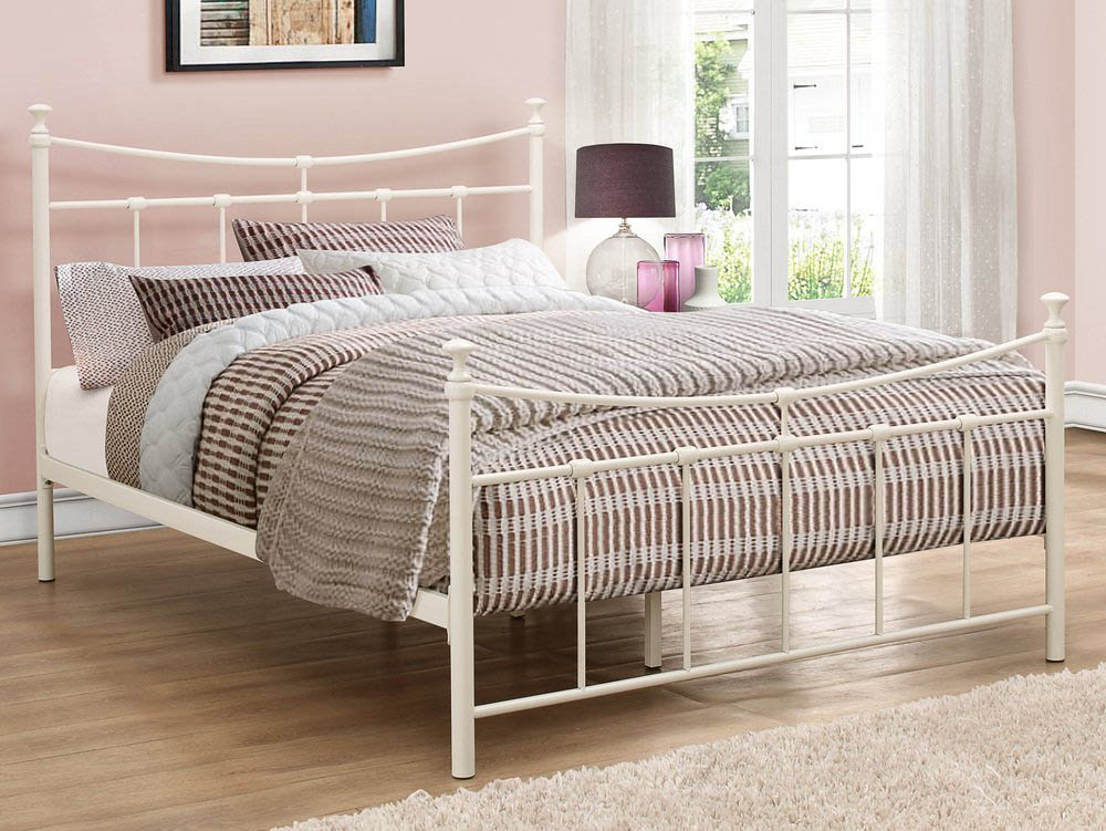 Birlea Emily 4ft Small Double Cream, Small Double Metal Bed Frame With Mattress