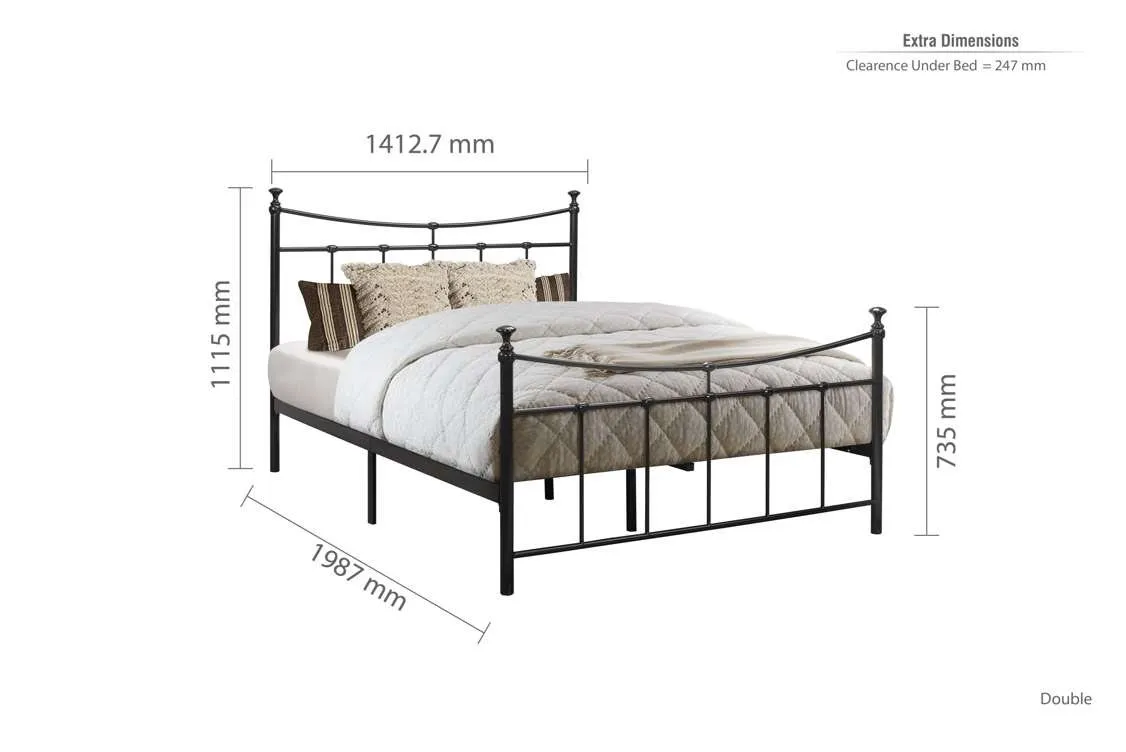 Birlea Furniture & Beds Birlea Emily 4ft6 Double Black Metal Bed Frame