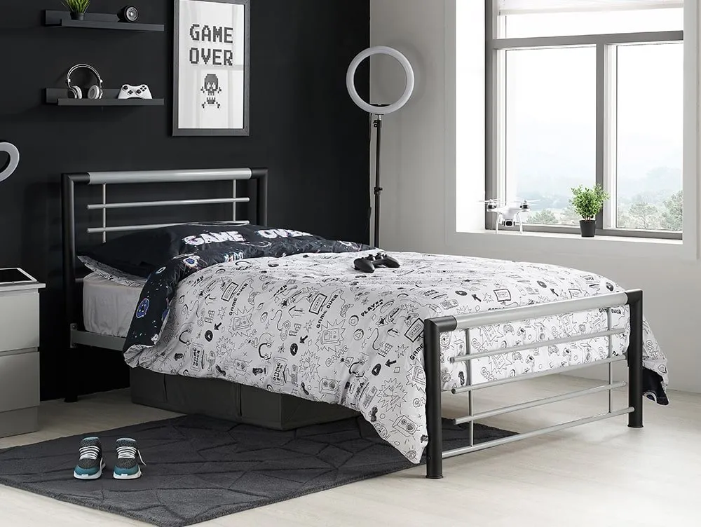 Birlea Furniture & Beds Birlea Faro 3ft Single Black and Silver Metal Bed Frame
