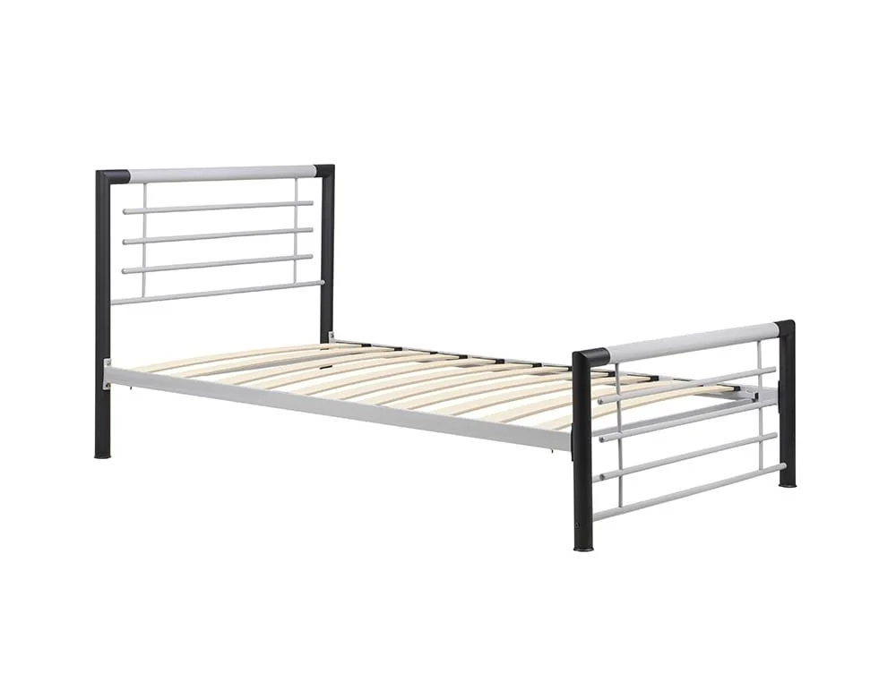 Birlea Furniture & Beds Birlea Faro 3ft Single Black and Silver Metal Bed Frame
