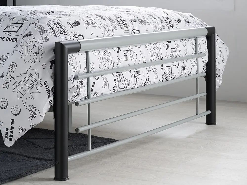 Birlea Furniture & Beds Birlea Faro 4ft Small Double Black and Silver Metal Bed Frame