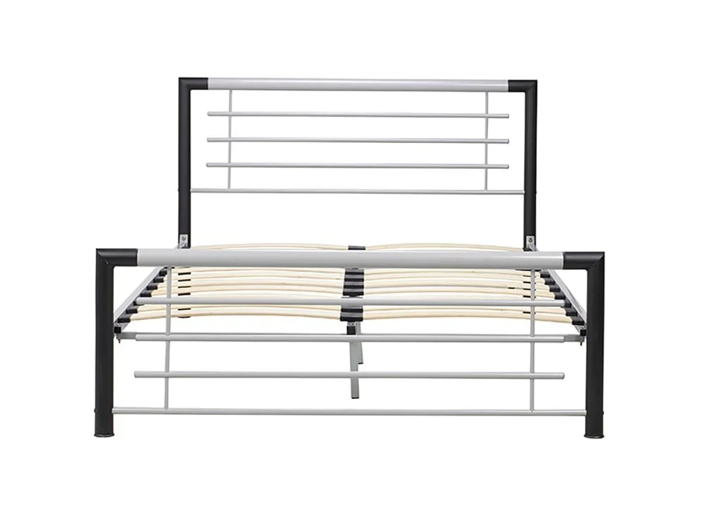 Birlea Furniture & Beds Birlea Faro 4ft Small Double Black and Silver Metal Bed Frame