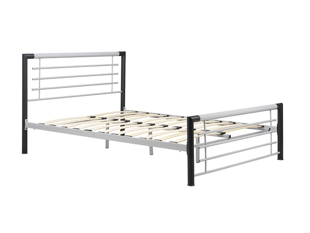Birlea Furniture & Beds Birlea Faro 4ft Small Double Black and Silver Metal Bed Frame