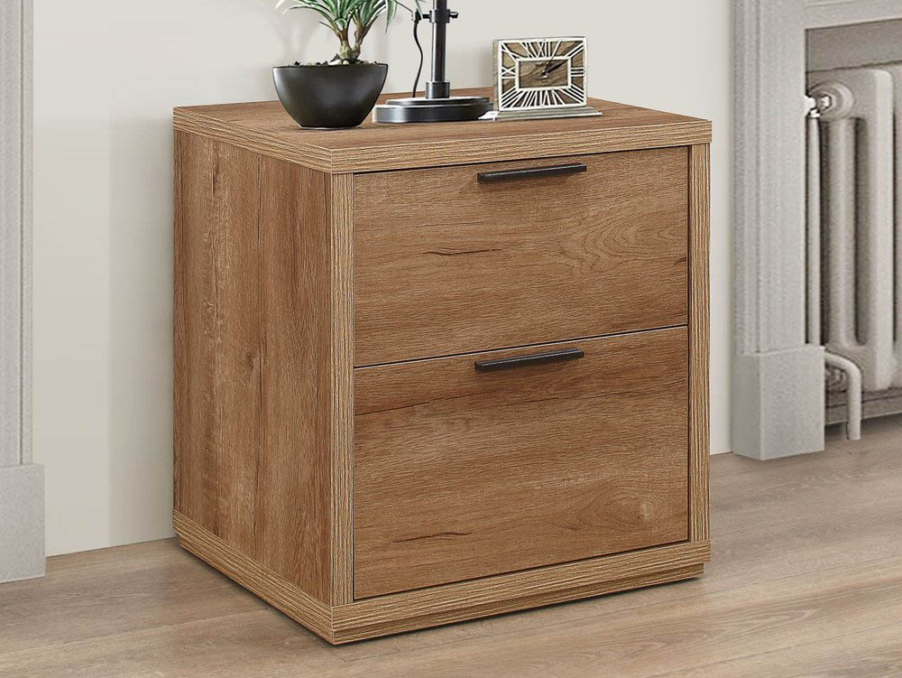 Birlea Birlea Stockwell Rustic Oak 2 Drawer Small Bedside Cabinet (Flat Packed)