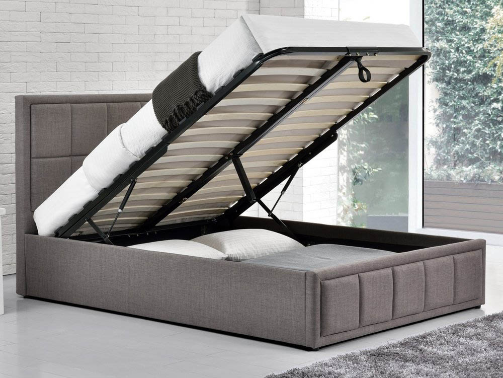 Birlea Birlea Hannover 4ft Small Double Grey Upholstered Fabric Ottoman Bed Frame