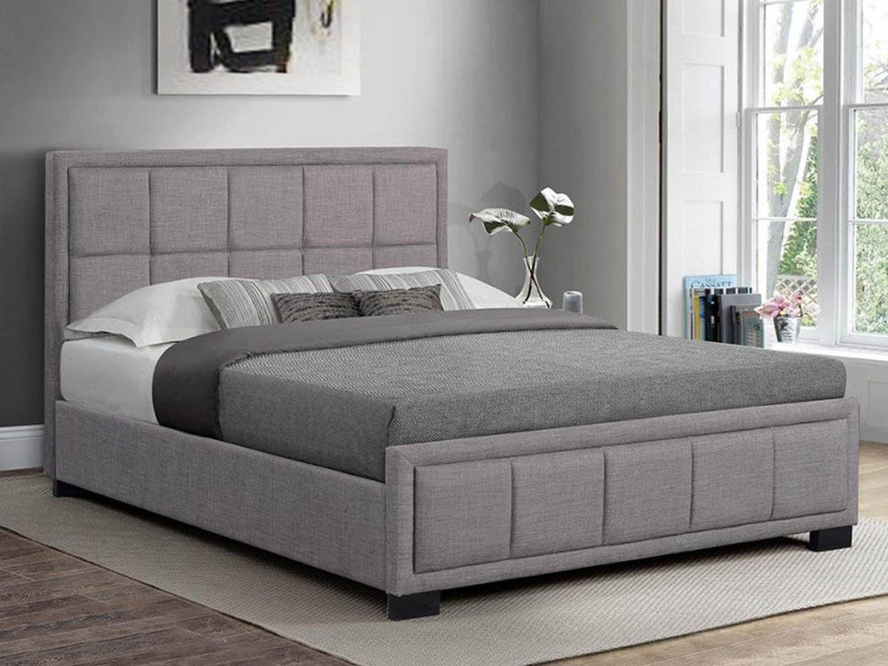 Birlea Birlea Hannover 5ft King Size Grey Upholstered Fabric Bed Frame
