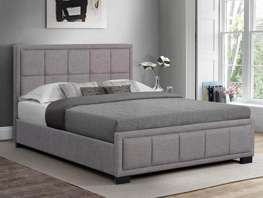 Birlea Furniture & Beds Birlea Hannover 5ft King Size Grey Fabric Bed Frame