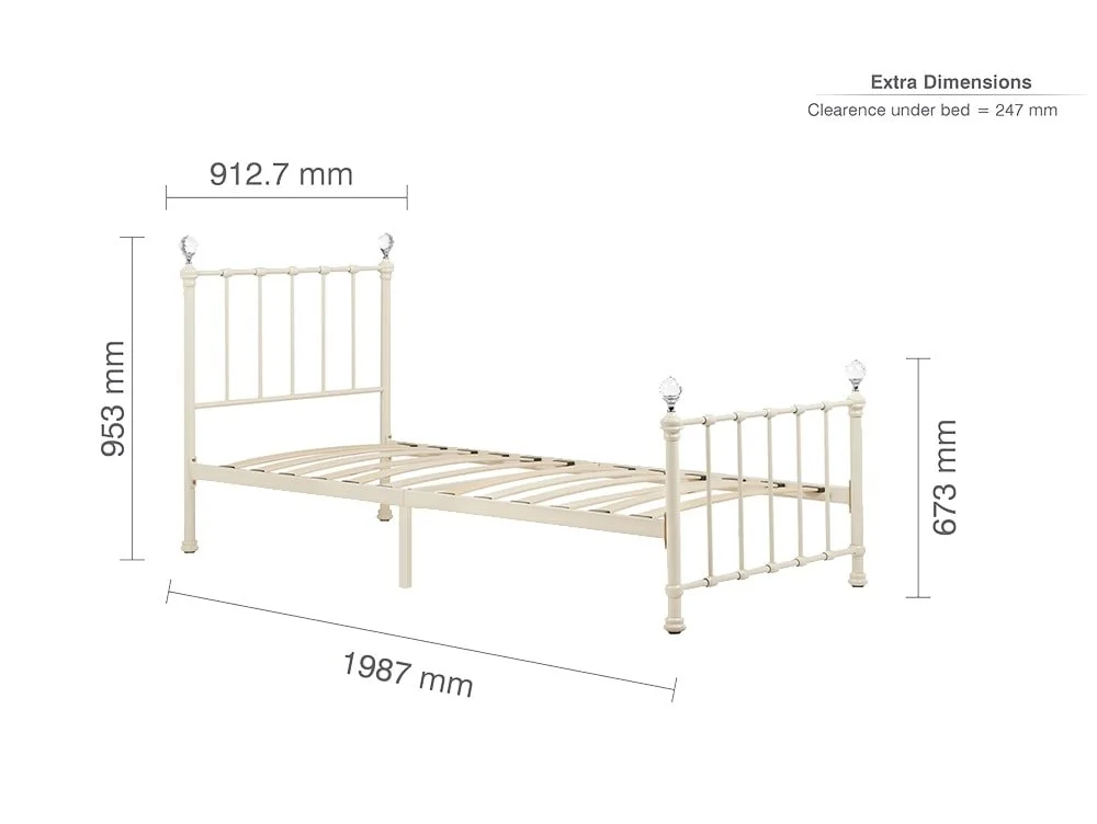 Birlea Birlea Jessica Cream Metal Bed Frame