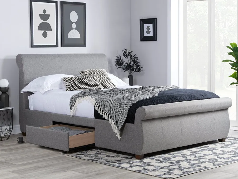 Birlea Birlea Lancaster Grey Fabric 2 Drawer Storage Bed Frame
