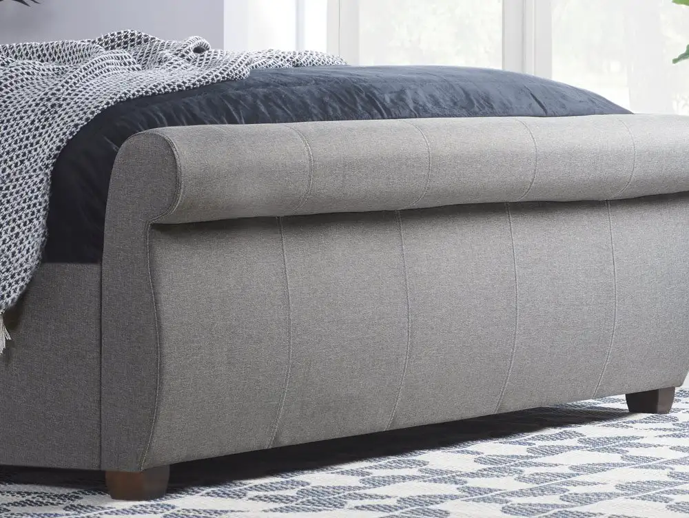 Birlea Furniture & Beds Birlea Lancaster 4ft6 Double Grey Fabric 2 Drawer Bed Frame