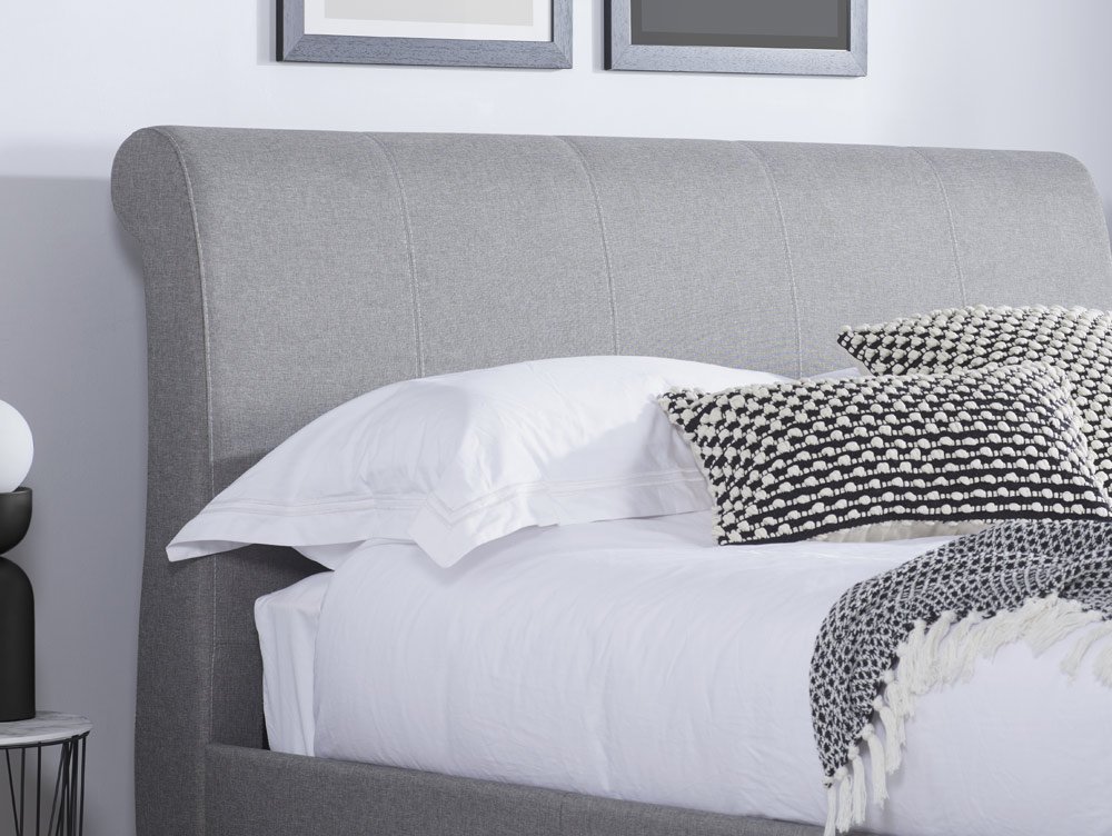 Birlea Birlea Lancaster 5ft King Size Grey Upholstered Fabric 2 Drawer Bed Frame