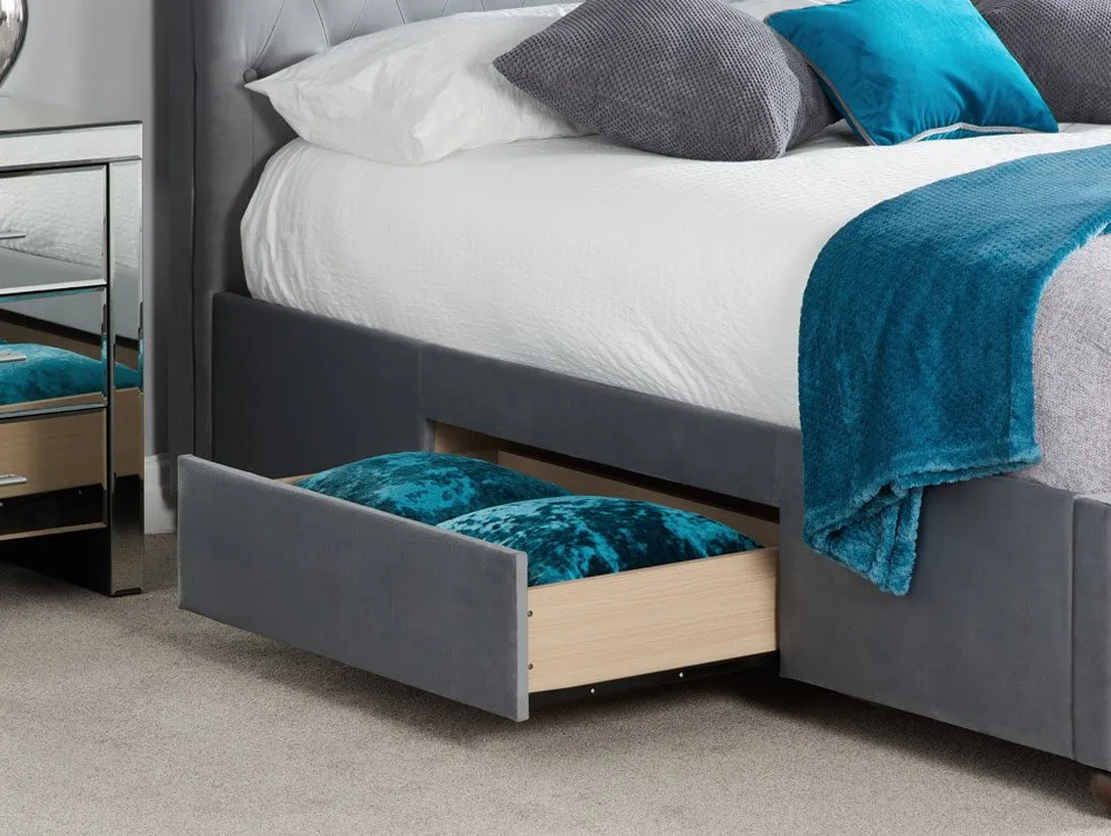 Birlea Birlea Marlow Grey Fabric 2 Drawer Storage Bed Frame