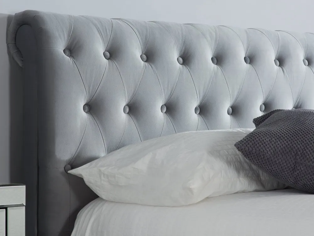 Birlea Furniture & Beds Birlea Marlow 6ft Super King Size Grey Fabric 2 Drawer Bed Frame