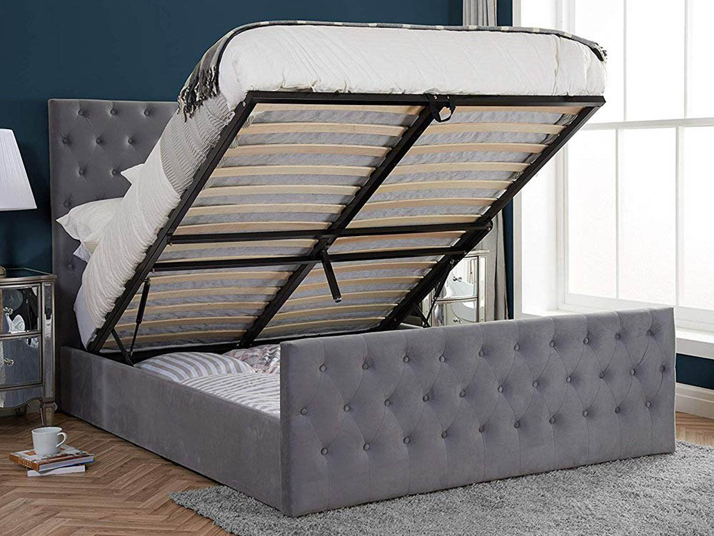 Birlea Marquis 6ft Super King Size Grey Upholstered Fabric Ottoman Bed Archers Sleepcentre Birlea Marquis 6ft Super King Size Grey, King Size Ottoman Bed