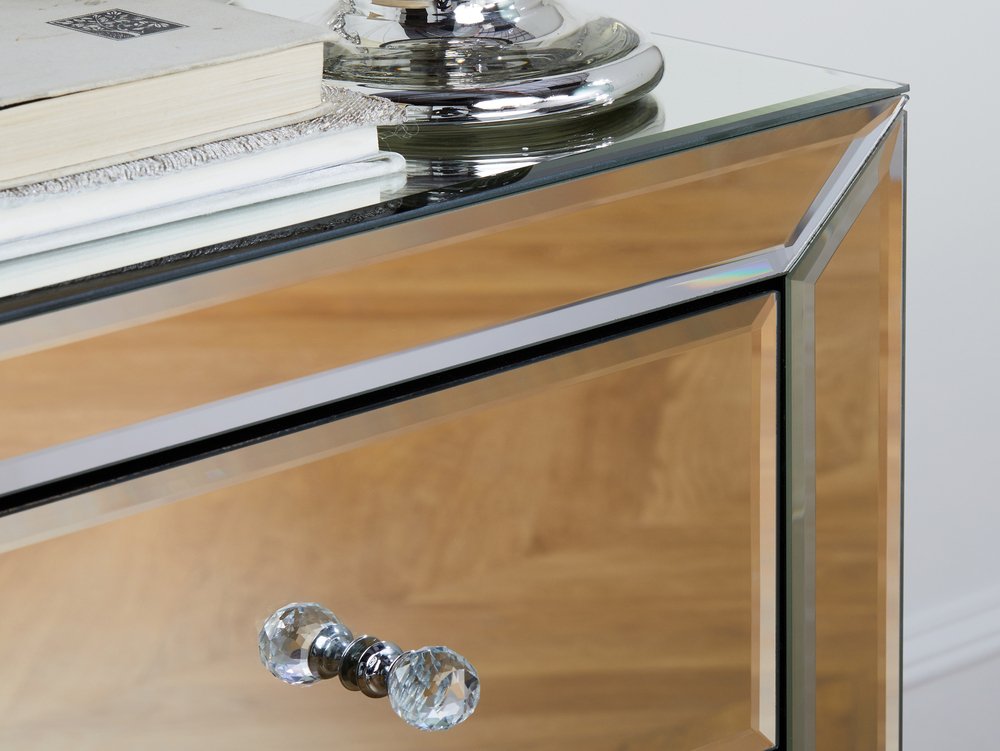 Birlea Birlea Palermo 2 Drawer Small Mirrored Bedside Cabinet (Assembled)