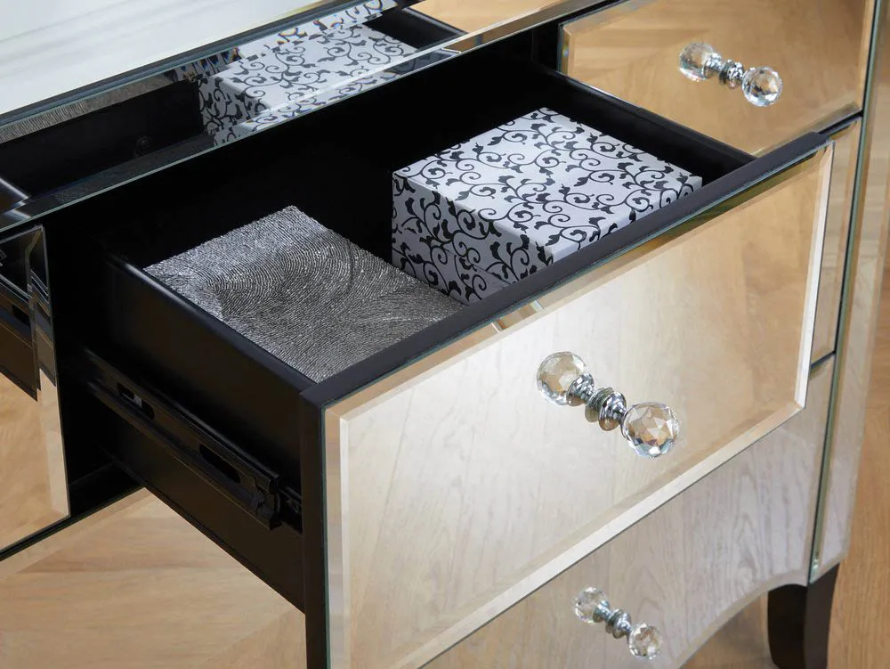 Birlea Birlea Palermo 3 Over 4 Drawer Mirrored Chest of Drawers (Assembled)