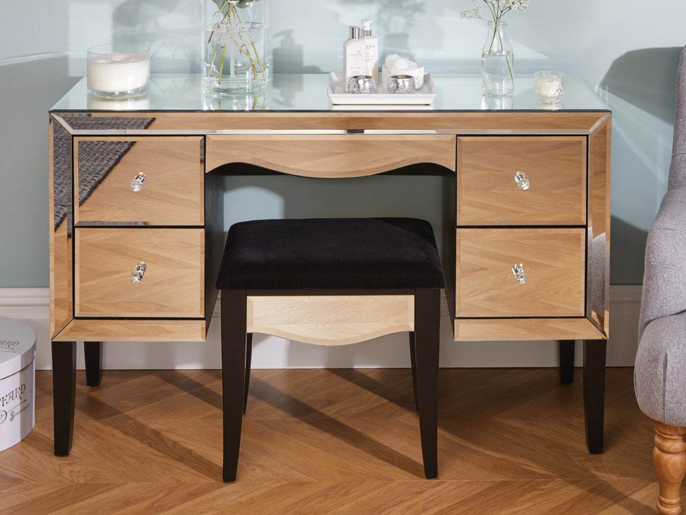 Birlea Birlea Palermo 4 Drawer Mirrored Dressing Table (Assembled)