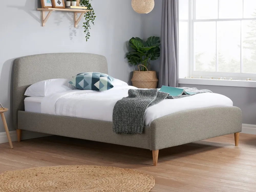 Birlea Furniture & Beds Birlea Quebec 5ft King Size Grey Fabric Bed Frame