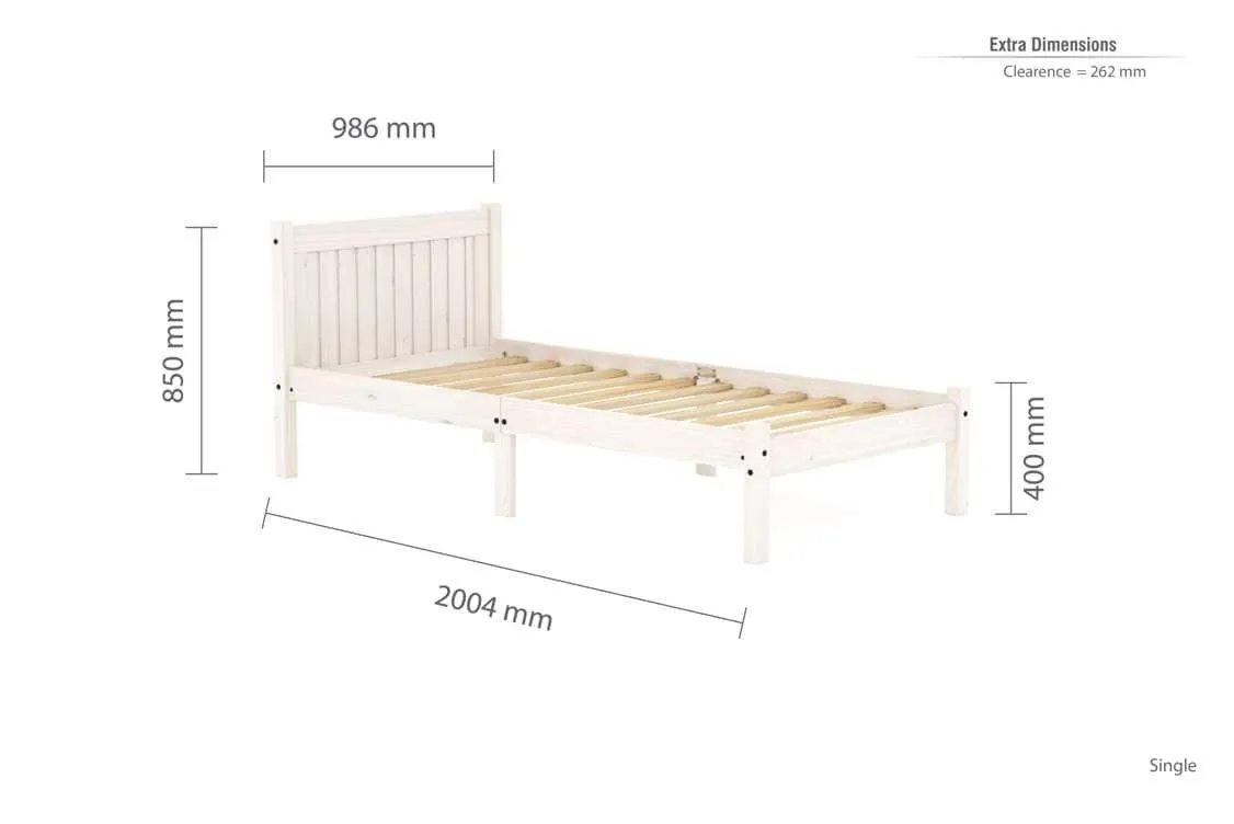 Birlea Birlea Rio Whitewash Wooden Bed Frame