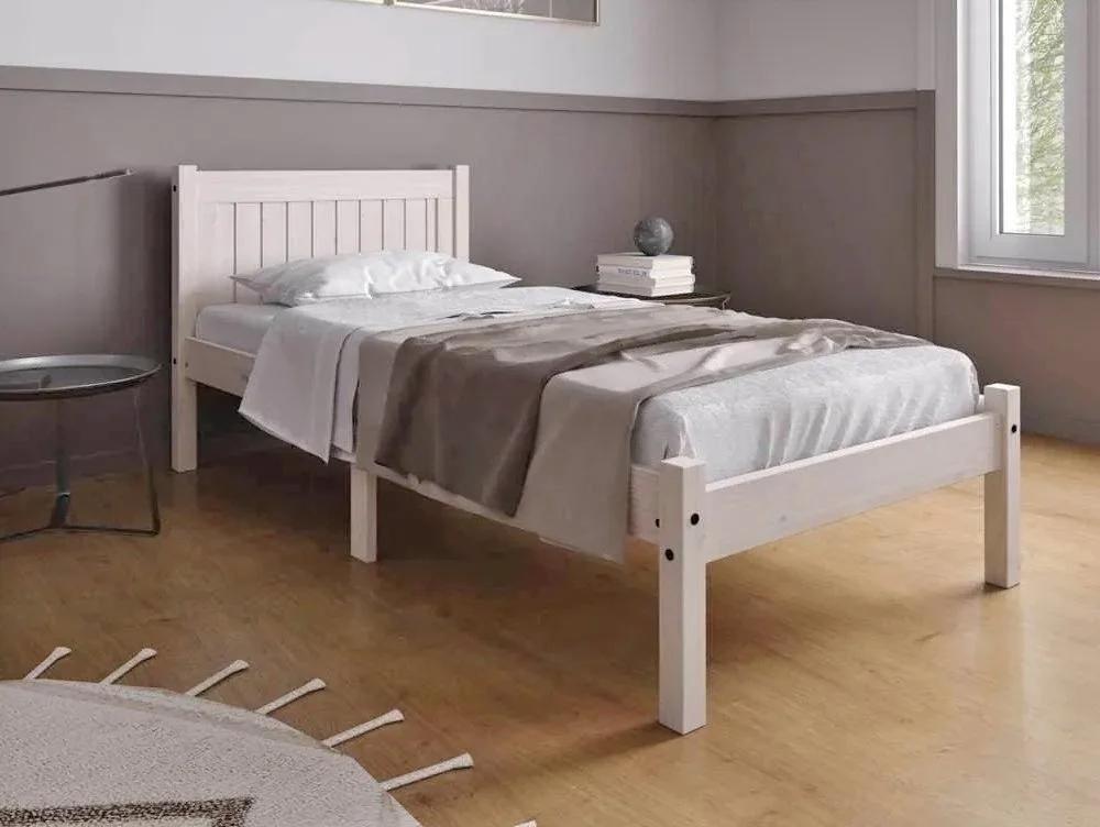 Birlea Furniture & Beds Birlea Rio 3ft Single Whitewash Wooden Bed Frame