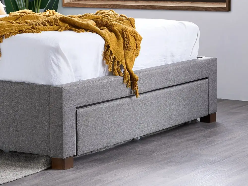 Birlea Birlea Shelby Grey Fabric 3 Drawer Storage Bed Frame