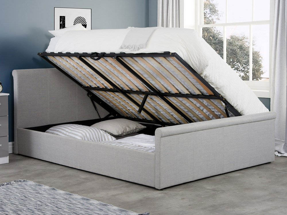 Birlea Birlea Stratus 4ft6 Double Grey Upholstered Fabric Ottoman Bed Frame