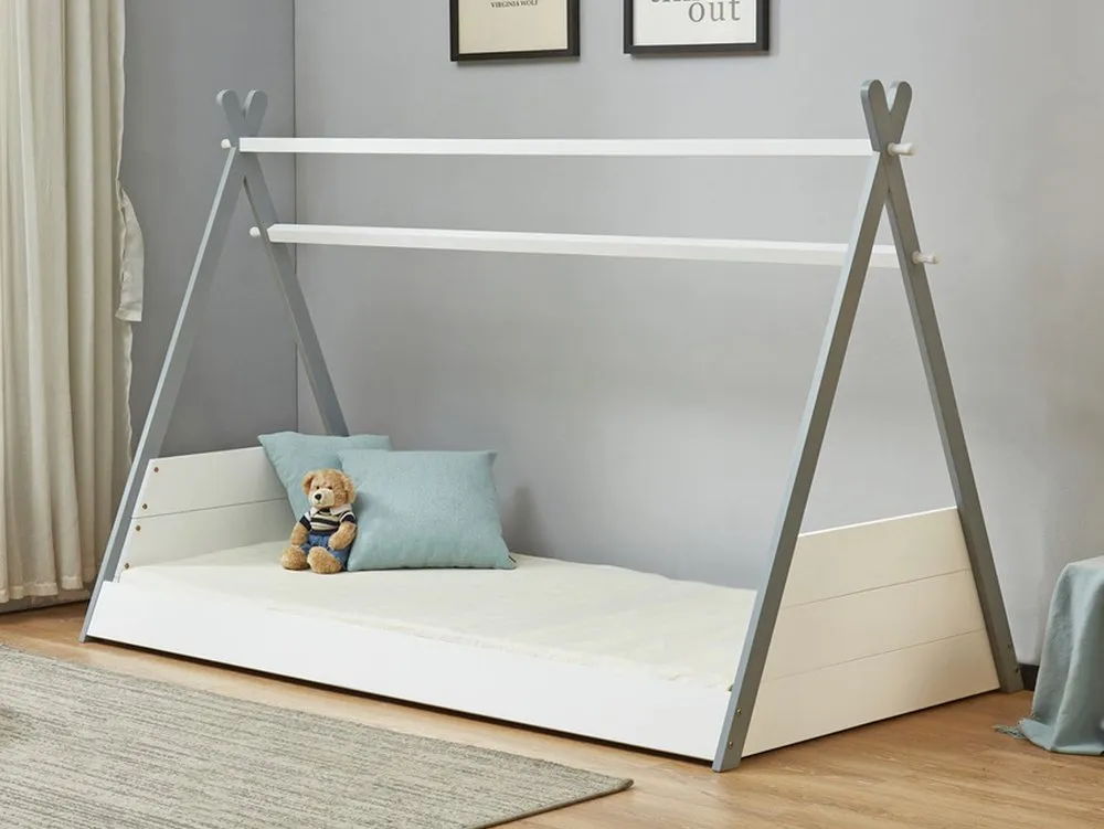 Birlea Furniture & Beds Birlea Teepee 3ft Single White and Grey Wooden Bed Frame