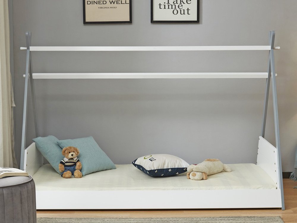 Birlea Birlea Teepee 3ft Single White and Grey Wooden Bed Frame