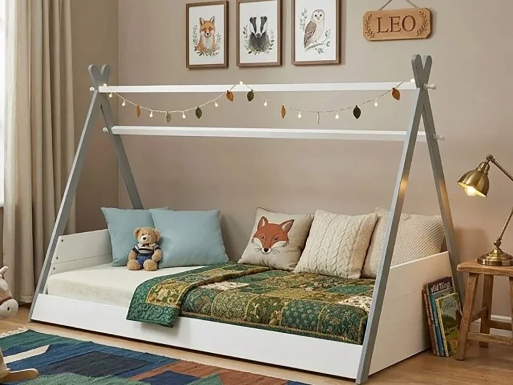 Birlea Birlea Teepee White and Grey Wooden Bed Frame