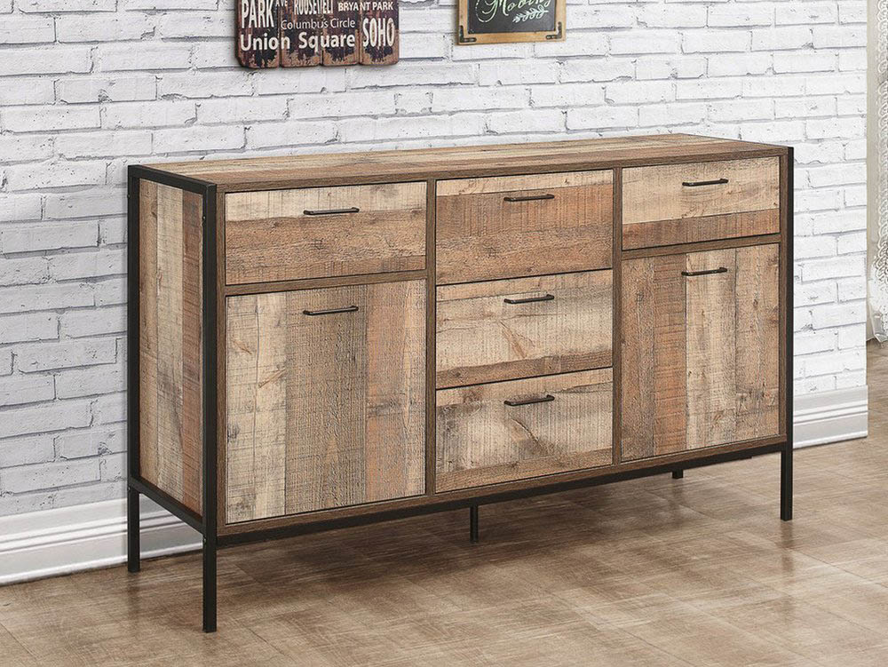 Birlea Birlea Urban Rustic 2 Door 5 Drawer Large Sideboard (Flat Packed)