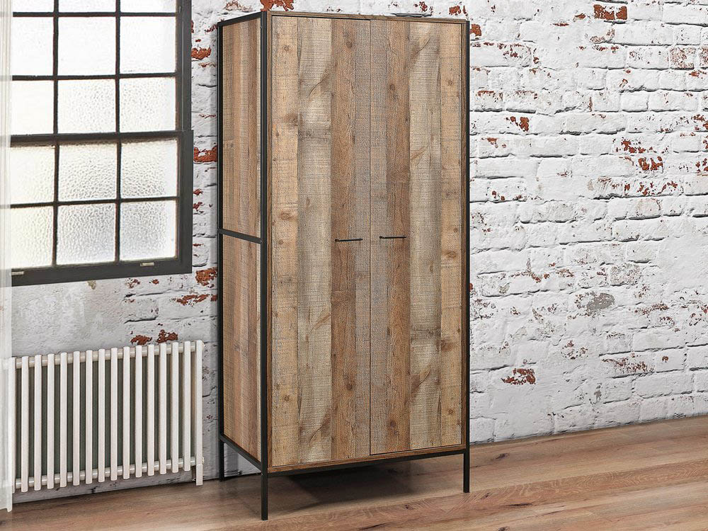 Birlea Birlea Urban Rustic 2 Door Double Wardrobe (Flat Packed)