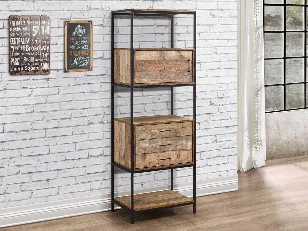 Birlea Furniture & Beds Birlea Urban Rustic 3 Drawer Shelving Unit