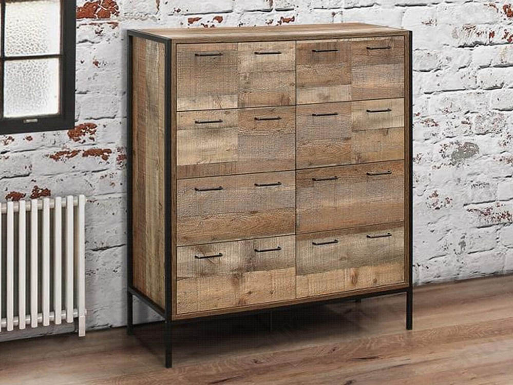 Birlea Birlea Urban Rustic Merchant 8 Drawer Chest of Drawers (Flat Packed)