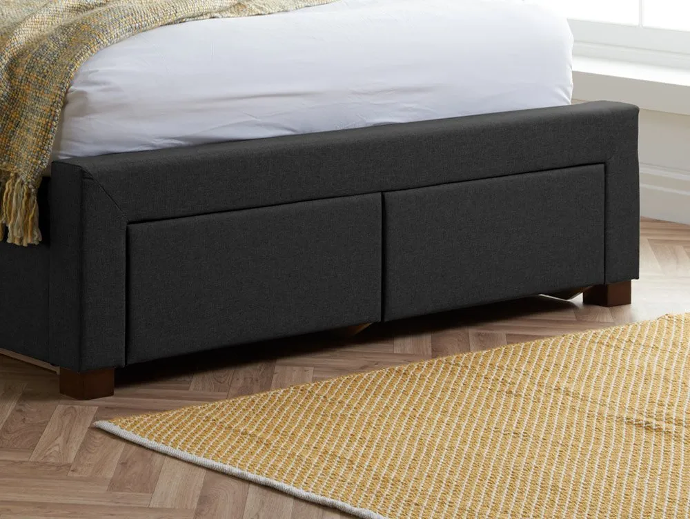 Birlea Birlea Valentino Charcoal Fabric 2 Drawer Storage Bed Frame