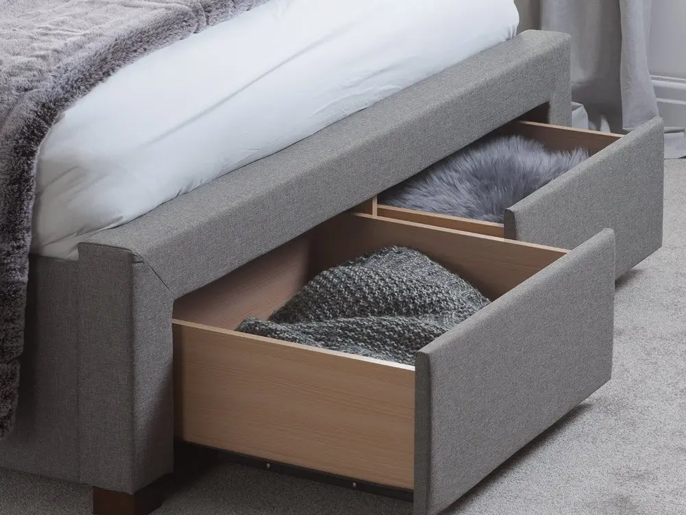Birlea Birlea Valentino Grey Fabric 2 Drawer Storage Bed Frame